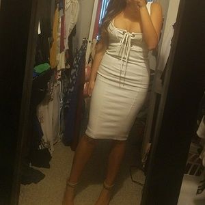 Missguided white tie dress